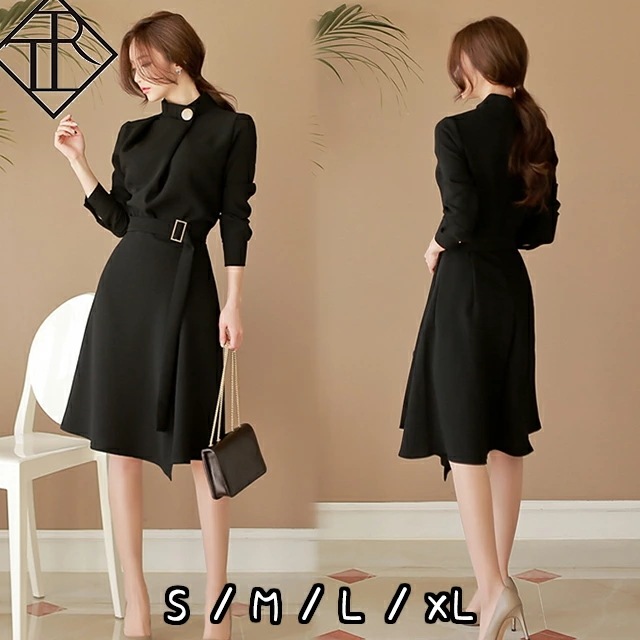 ２点で13o円OFF！【即納】ワンピース レディース ワンピース 秋冬 ロングワンピース 長袖 大きいサイズ ワンピース ひざ丈 ハイネック 大人可愛い かわいい おしゃれ 綺麗 キレイめ フォーマル 7,594円