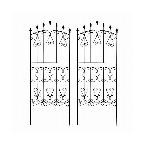 住まいスタイル アイアンローズフェンス ロータイプ 2枚組 ダークブラウン RS012L-2P-DBR メーカー直送