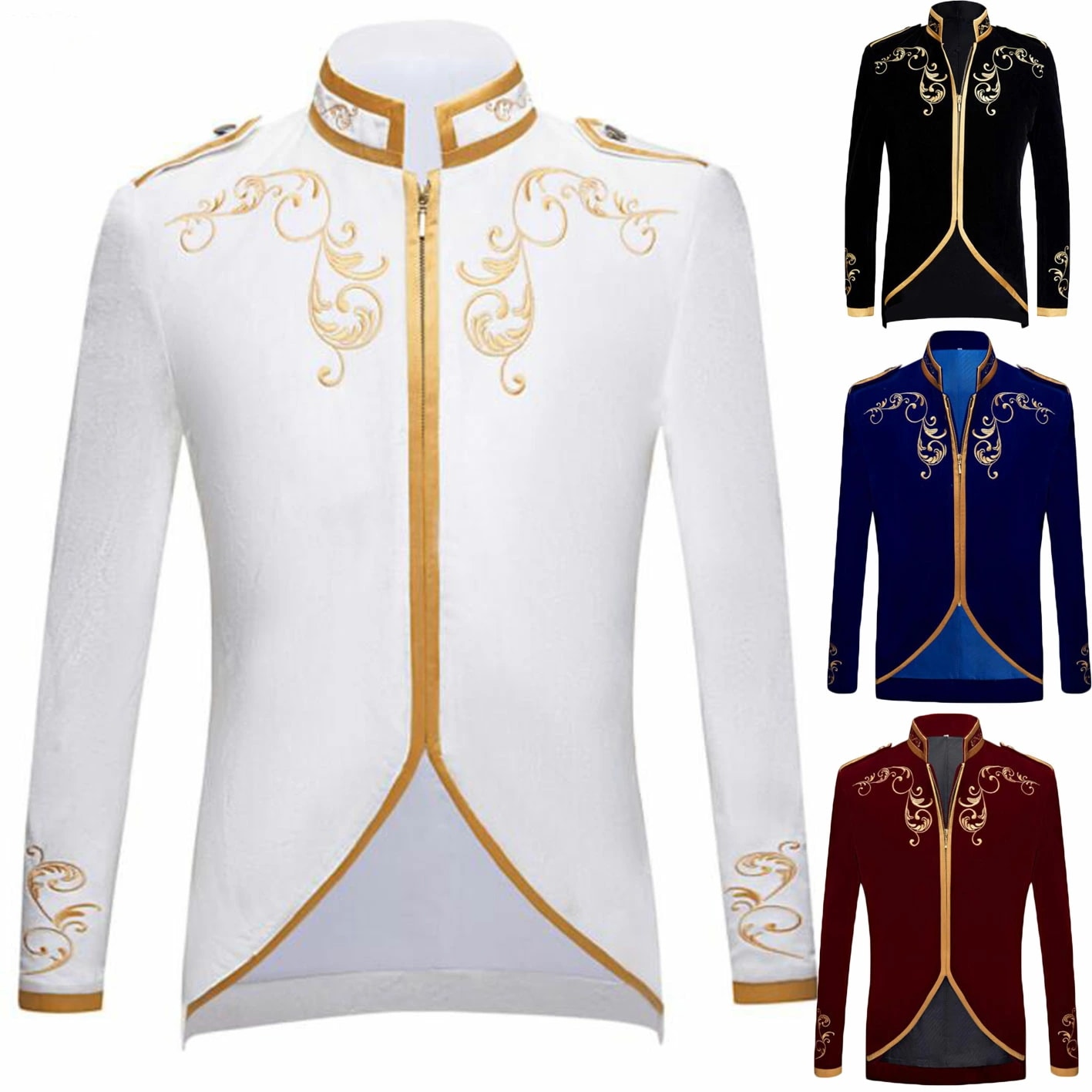 ヨーロッパ風 オペラ 4色 メンズジャケット 刺繍 公爵 コント 忘年会 欧風 舞台衣装 新年会 パーティー 王様 司会者 貴公子 豪華 王子様コスチューム ステージ衣装 余興 コスプレ イベント 舞 7,561円