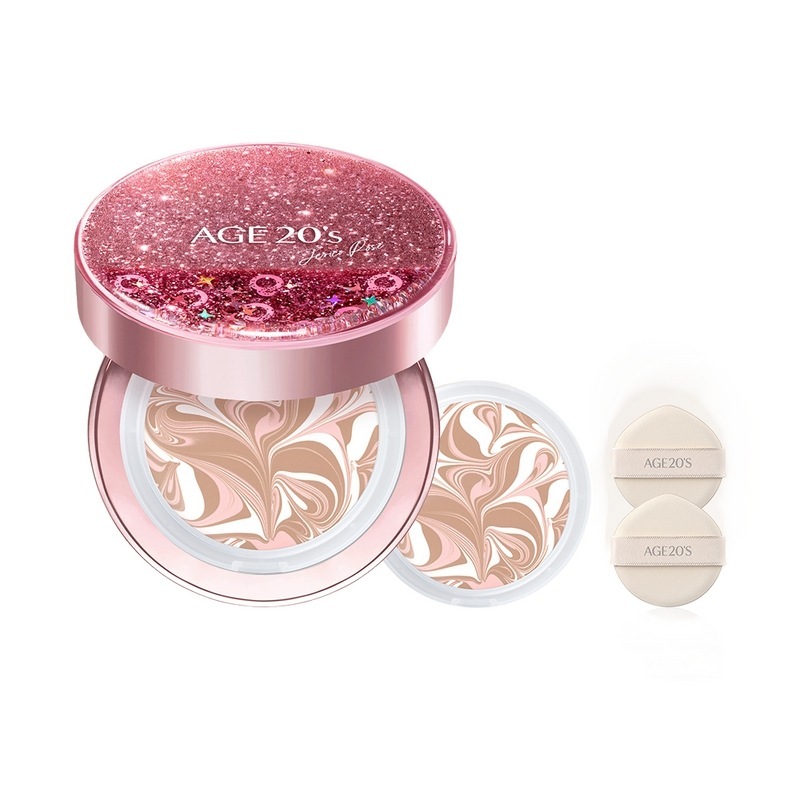 エイジトゥウェニス エリコローズ エッセンスファクト 21号 シャイニングドロップス レッドエディション 12.5g x 2 本品+詰め替え+パフ2枚 (SPF50+ PA+++)