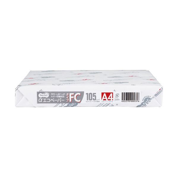 (まとめ）TANOSEE αエコペーパータイプFC A4 厚口 105g 1セット(1500枚:250枚×6冊)(×3セット)
