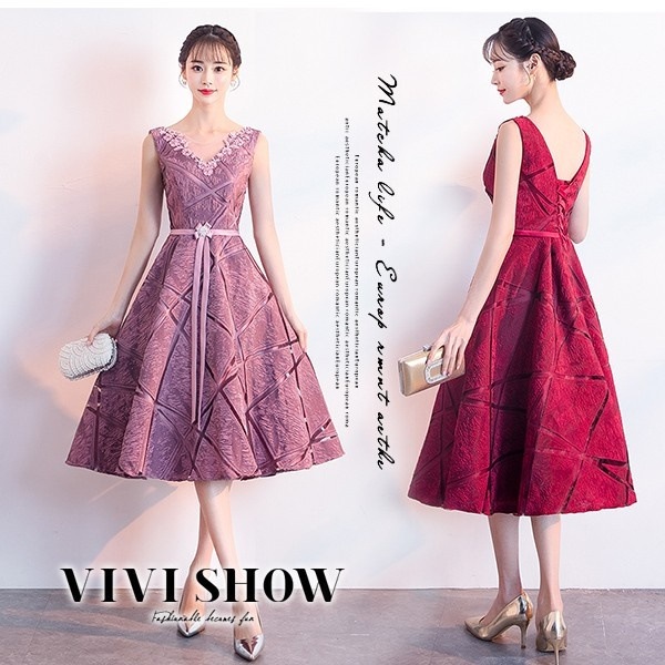 ドレス 結婚式 パーティードレス レディース パーティドレス 袖なし ウェディングドレス ワンピース 演奏会 卒業式 発表会 おしゃれ お呼ばれ