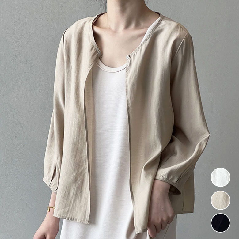 １点2,880円！クーポン利用で2B5 シャツカーディガン ボタン レディース 春 夏 秋 ライトアウター 羽織り UV対策 日焼け防止 シャツ カーディガン ラウンドネック カジュアル きれいめ 七