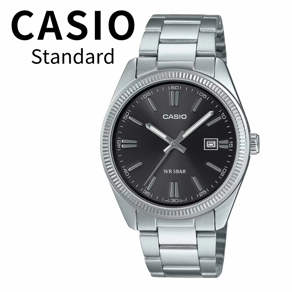 正規品 カシオ スタンダード 腕時計 メンズ 父の日 シンプル アナログ 日付表示 ステンレス 防水 ブラック シルバー ビジネス フォーマル 男性 ギフト プレゼントに最適 ランキング お祝い