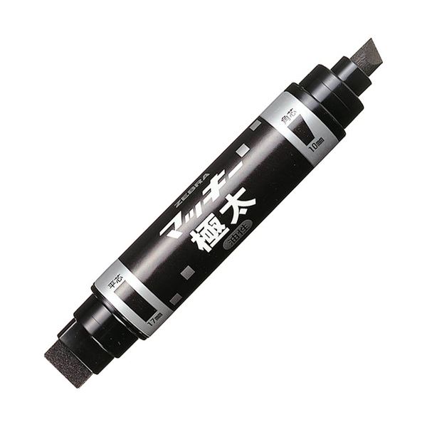 (まとめ) ゼブラ 油性マーカー マッキー極太 角芯太字+平芯極太 黒 MC-EB-450-BK 1本 (×30セット)