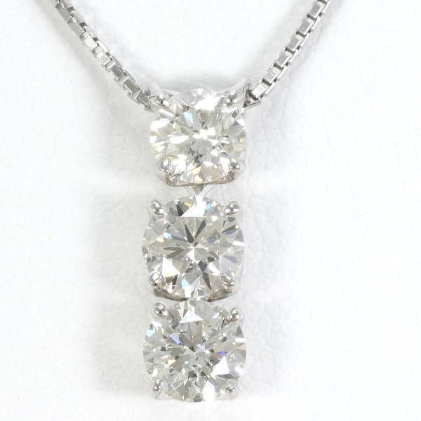 PT900 PT850 ネックレス ダイヤ 0.343 SI2 0.356 0.368 鑑別書 中古