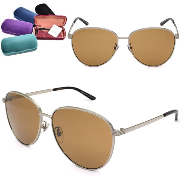 サングラス GG0945SA-003 アジアンフィット メンズ レディース ユニセックス シルバー ブラウン