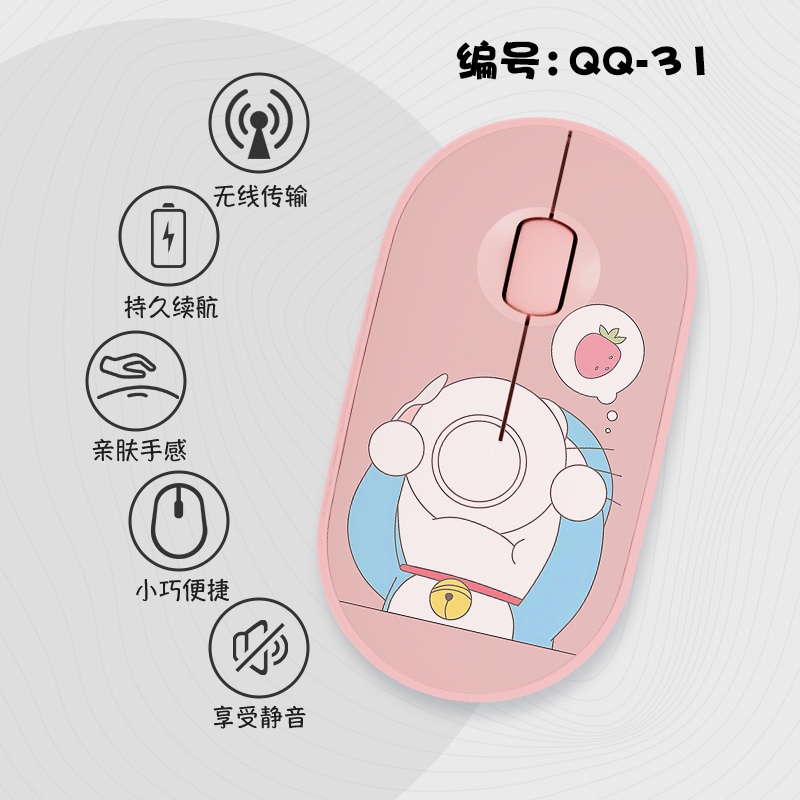 新品 未使用　ドラえもん　マウス Qoo10] ドラえもん ワイヤレスマウス ブルー サ : PC周辺機器