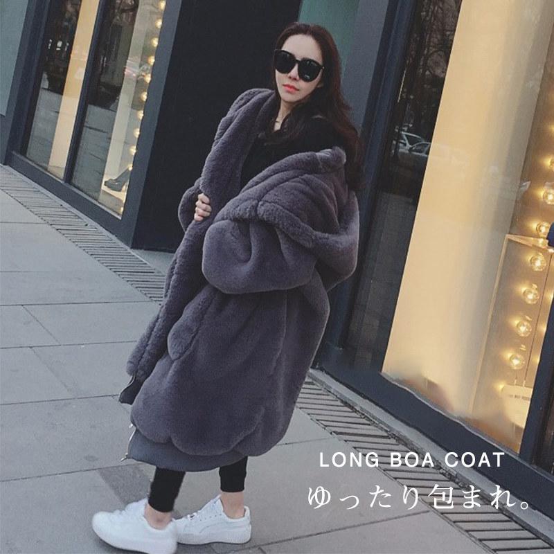 フェイクファーコートファーコートレデイース毛皮コートジャケットモコモコボアコートフォックスロング丈長袖アウターフード付き