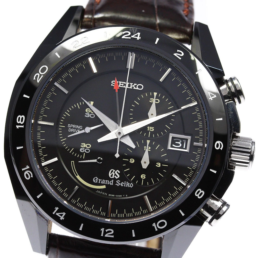セイコー SEIKO SBGC015/9R96-0AB0 グランドセイコー GMT 500本限定 スプリングドライブ メンズ _823562【中古】
