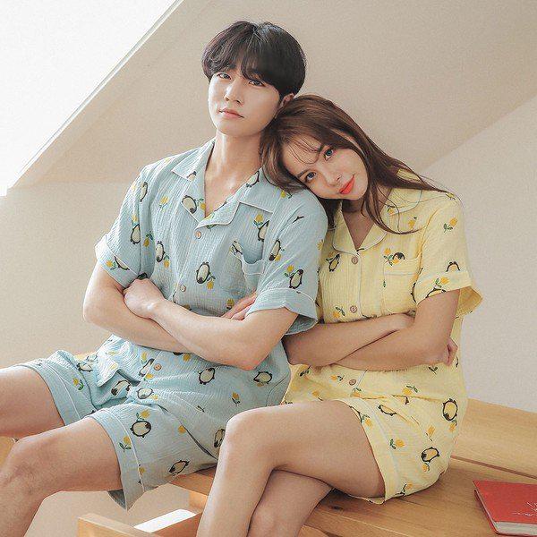 ペンペン 夜露麺 半袖パジャマ メンズ レディース 夏パジャマ 上下セット 択1_P309254752