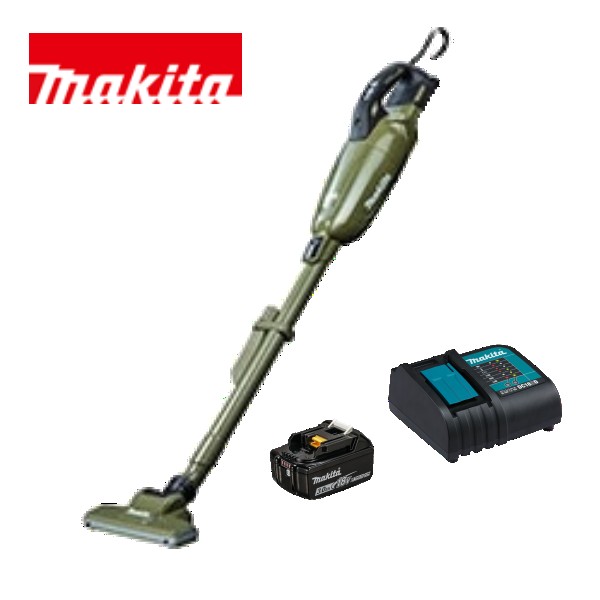 当店だけ！バッテリー充電器も1年保証! マキタ コードレス掃除機 18V カプセル式 オリーブ CL284FDZO + バッテリー BL1830B + 静音充電器DC18SD 充電式 クリーナー スイ