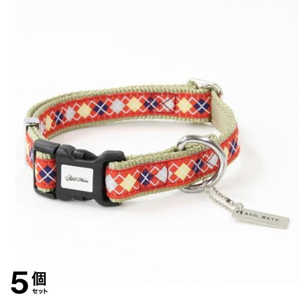 ペティオ アドメイト アーガイルカラー M 中型犬用首輪 レッド 1本入 (A57111) 5個セット