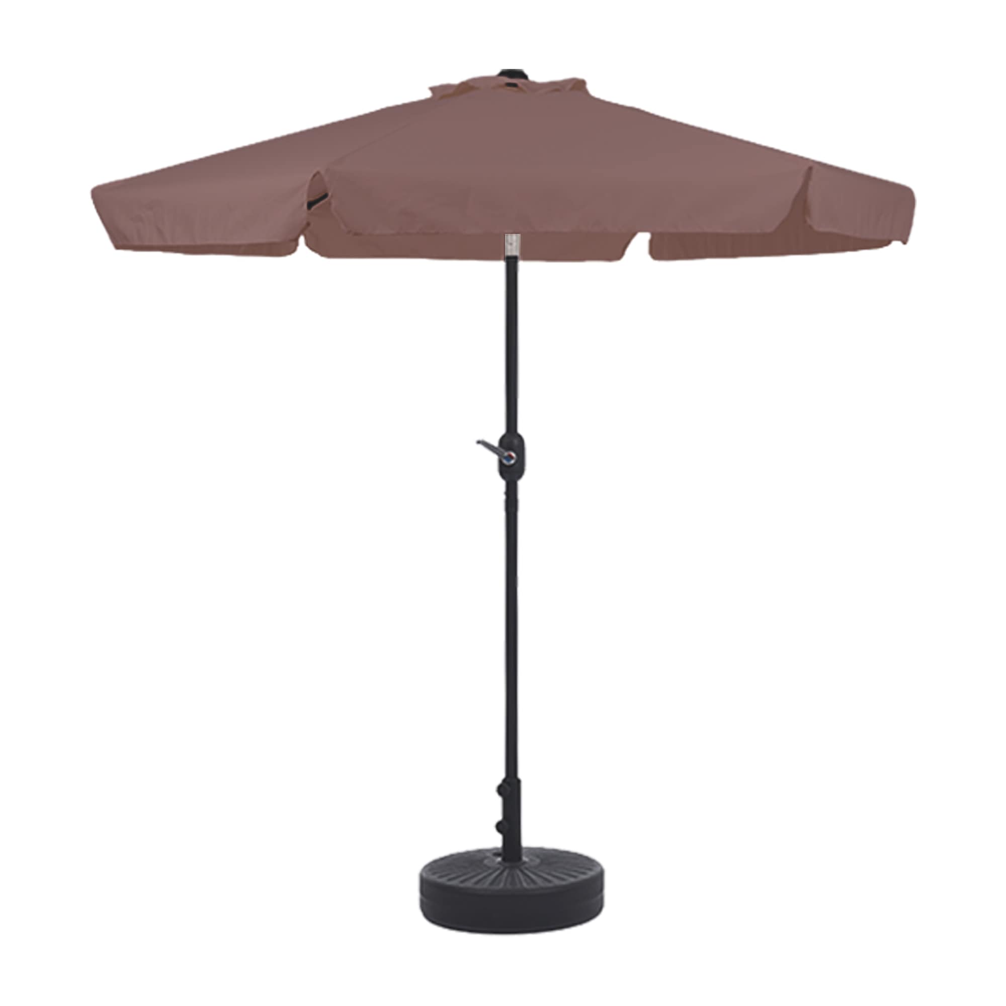 【国内へ発送&送·料·無·料】268【TYPEBブラウン+ベース付き】パラソル ハンドル・フリル付き　直径220cm 30+UPF紫外線対策 角度調整 パラソルセット ベース パラソル ガーデンパラソ 6,444円