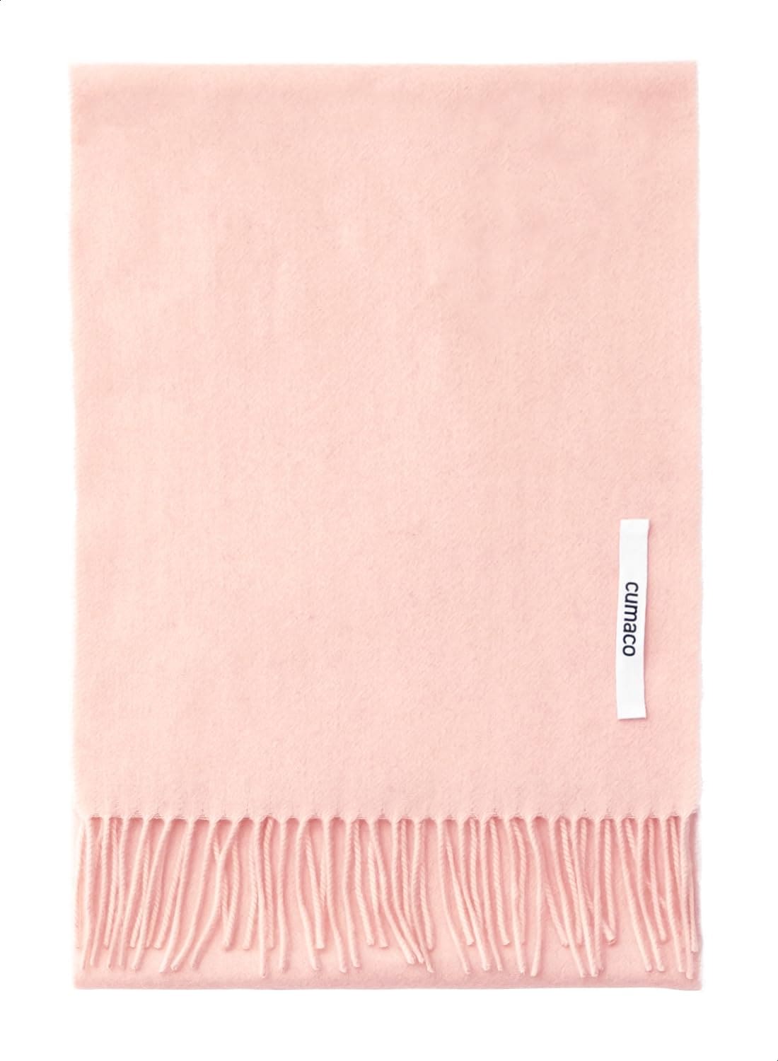 [cumaco] 06.ペールピンク カシミヤ ウール マフラー 無地 チェック柄 レディース メンズ ユニセックス 大判 厚手 ストール ウール混 ブランド ギフト プレゼント 桃色 C-T1011