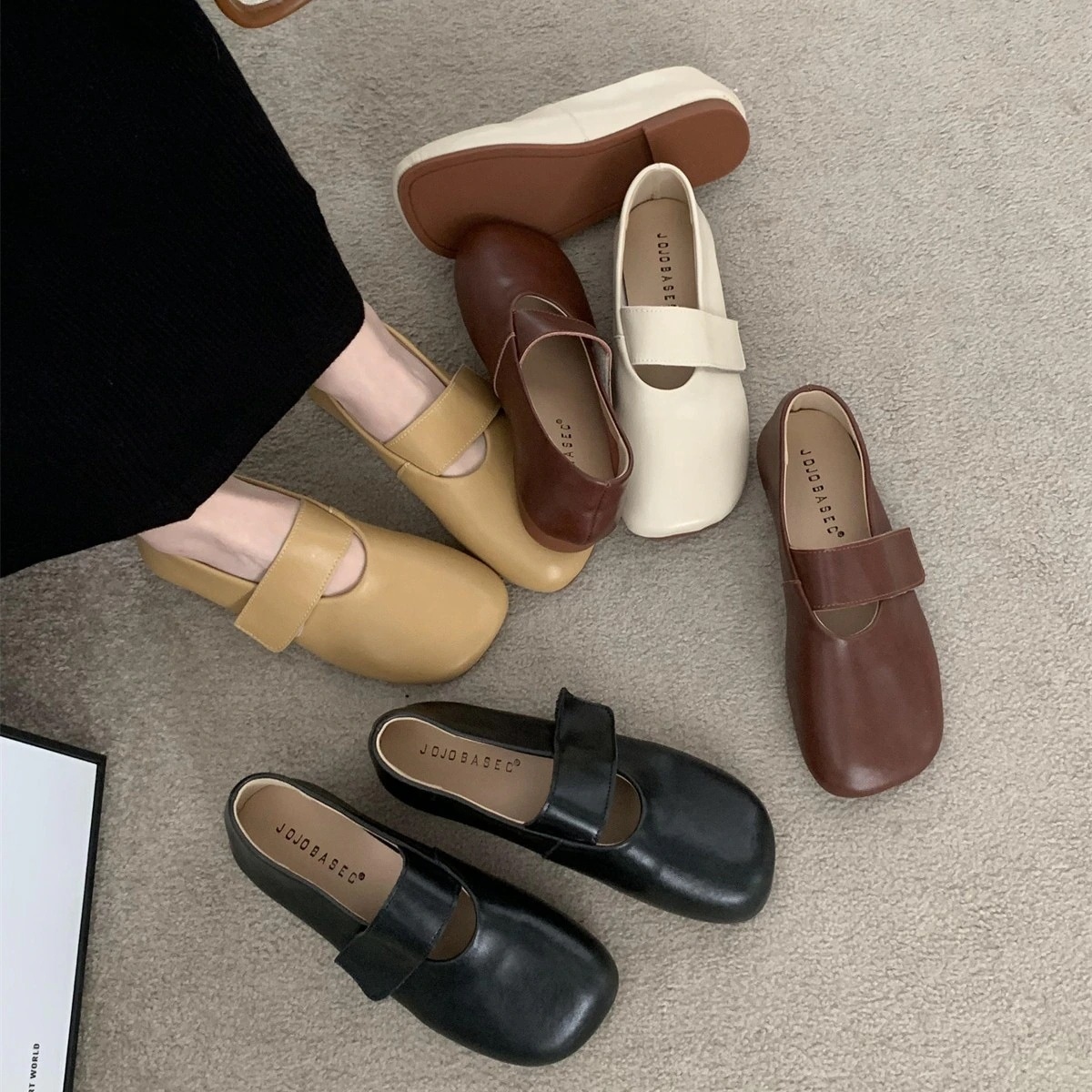 靴セールモカシン モデル韓国版ソフトレザー風カジュアルおばあちゃん靴靴 レディースフラットシューズ柔らかい履き心地バブーシュスリッポン福袋