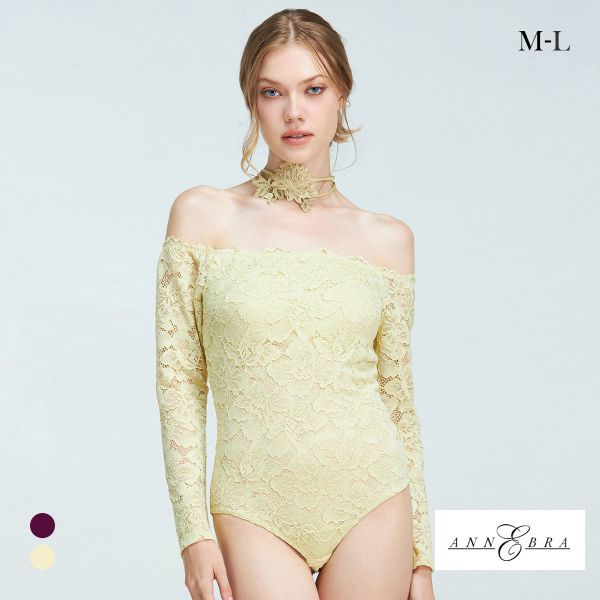 アンブラ Harmony in Bloom チョーカー付き オフショルレースボディスーツ テディ A
