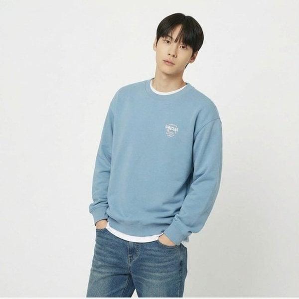 [モダインチョン]10560-031-202 ダブルフェイス グラフィティ レタリング スウェットシャツ_ダスティブルー_IC 4,327円