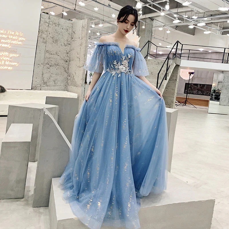 ウェディングドレス　エンパイア二次会ドレス花嫁ドレスパーティーロングドレスイブニングドレス　カラードレスパーティドレス