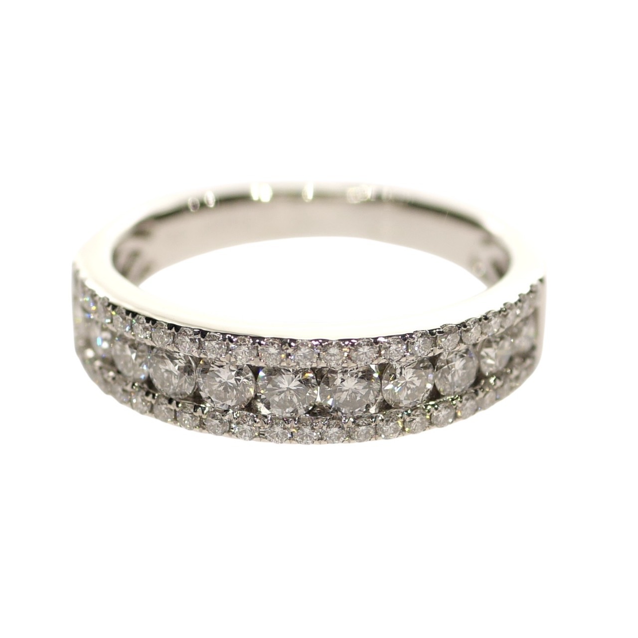 【未使用品】ダイヤモンド リング K18WG 750 ホワイトゴールド 0.94ct ラウンド ブリリアント カット レディース ジュエリー アクセサリー 指輪 14号 #54 鑑別書付き