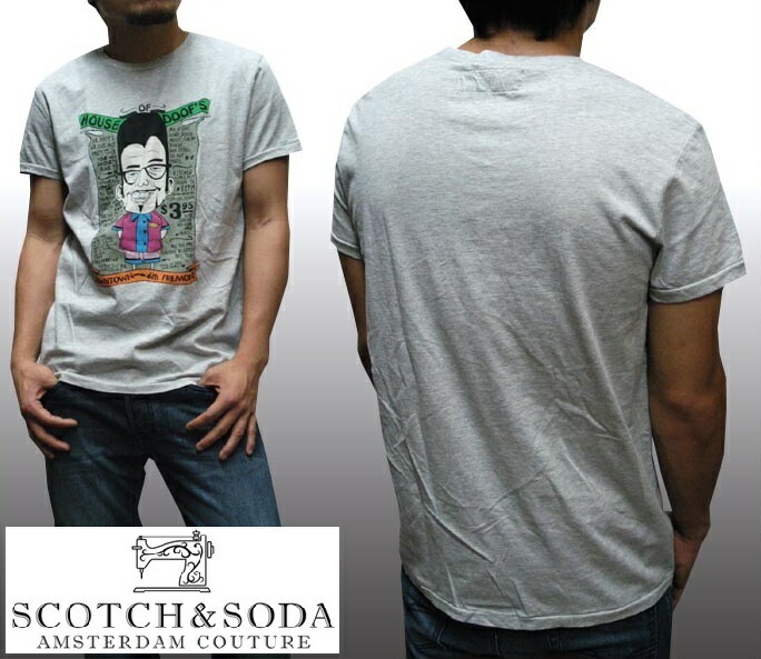 スコッチ&ソーダ SCOTCH&SODA メンズ 半袖 Tシャツ DR.DOOF ヘザーグレー シャツ safari サファリ OCEANS オーシャンズ 掲載 スコッチアンドソーダ ヴィンテージ ス