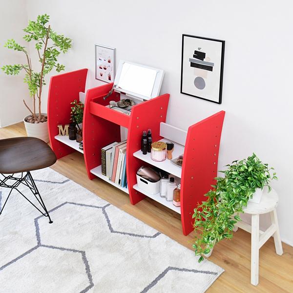 ドレッサー おしゃれ ドレッサーテーブル ドレッサーデスク 収納 テーブル 変型 変形 ロータイプ ハイタイプ 分割 セパレート 可動棚 省スペース スリム 北欧 9,975円