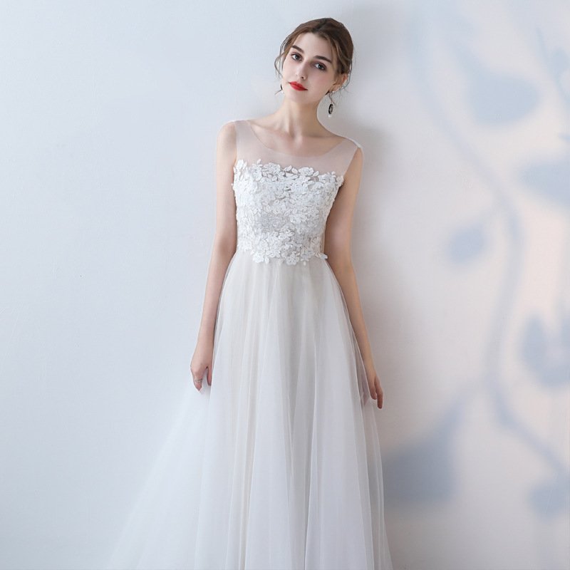 パーティードレス ウエディングドレス 二次会 花嫁 Aライン 白 ロングドレス チュール結婚式 演奏会 お呼ばれ 新年会 卒業式 成人式 お呼ばれ レース フォーマル