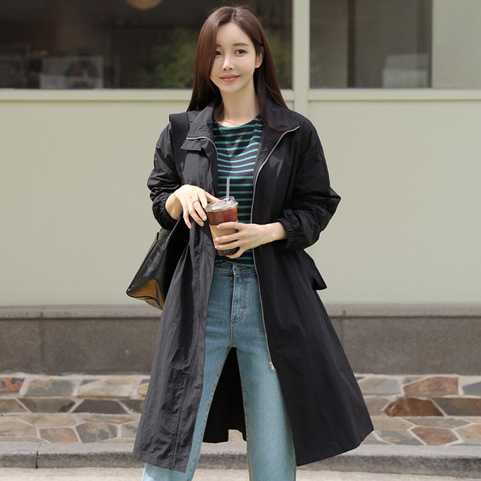 [韓国ファッション] ラウンドネック 20手 コットン ストライプ 長袖 Tシャツ