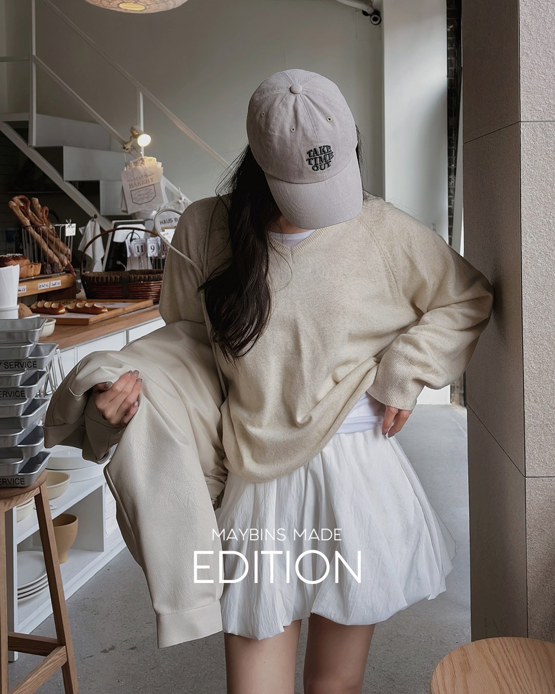 [MADE]グレンパインウールVネックニット韓国ファッション レディース