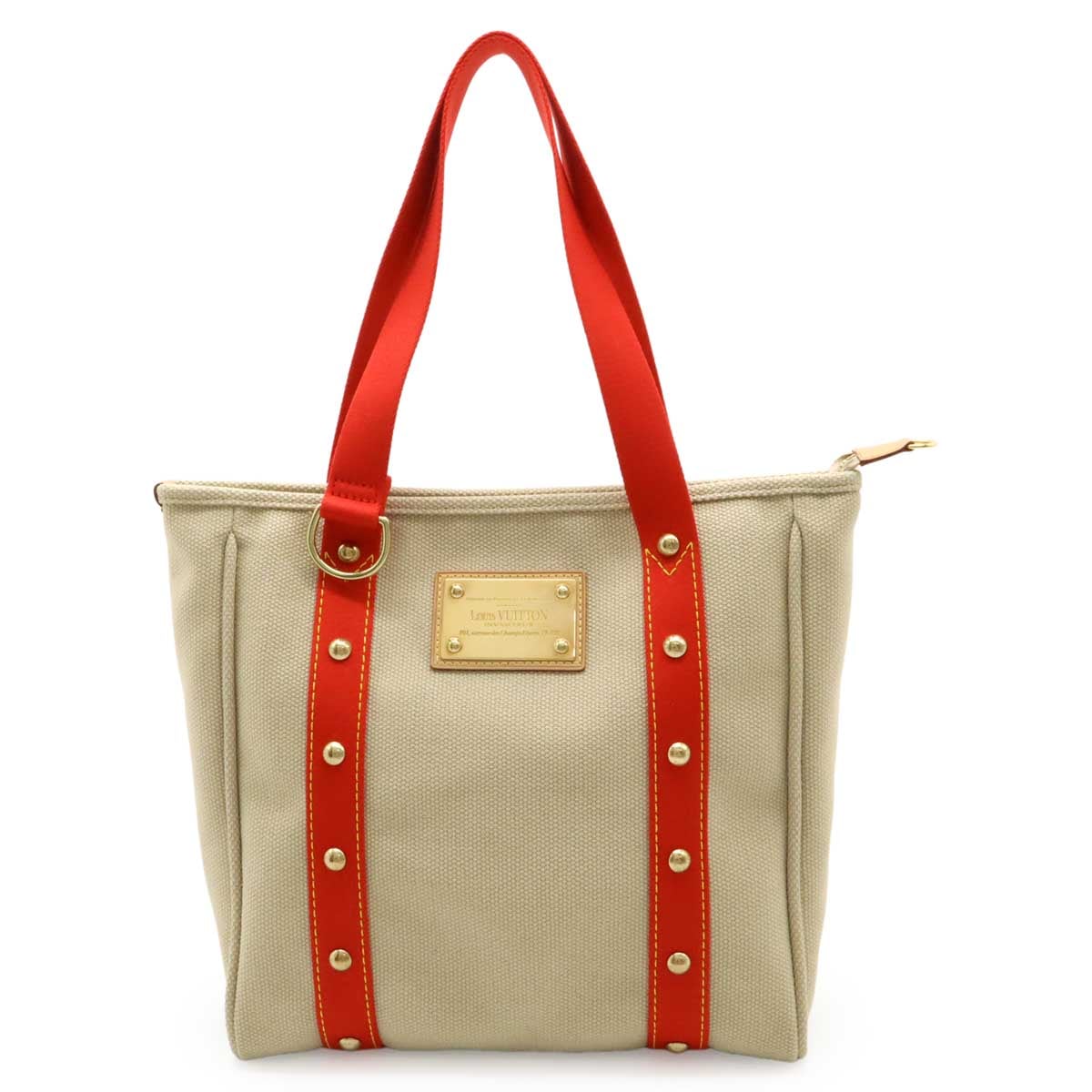 アンティグアライン カバMM トートバッグ ショルダートート ショルダーバッグ ベージュ レッド 赤 M4003