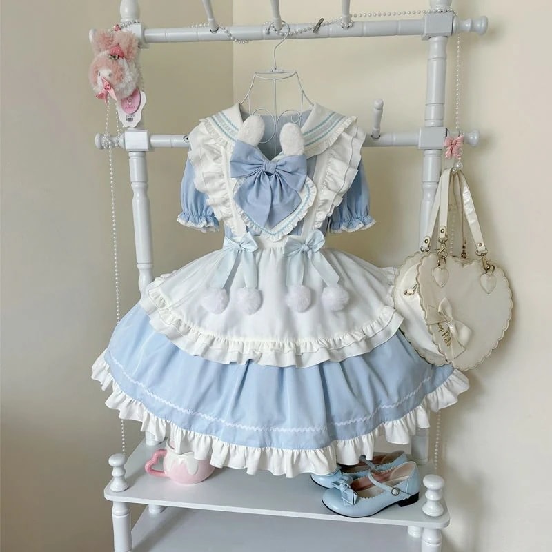 ロリータオリジナルデザインロリータ洋装甘可愛い長袖opワンピース女メイド服 6,018円