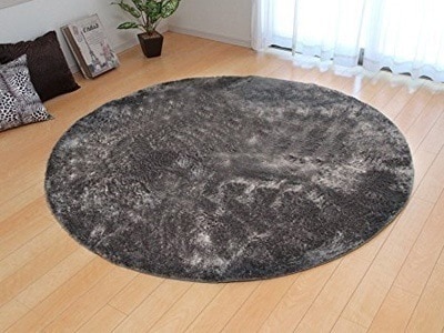 ラグ カーペット 2畳 無地 シャギー調 円形 『ラルジュ』 グレー 約185cm丸（ホットカーペット対応） イケヒコ 3959069 【送料無料】