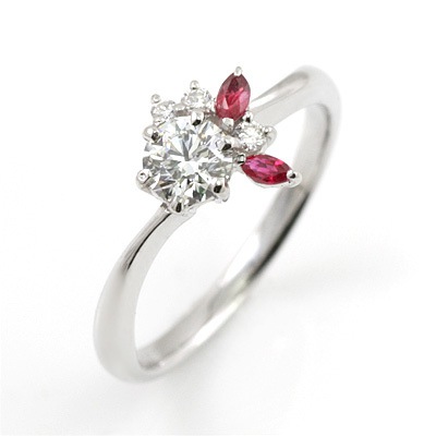 CanCam掲載( 婚約指輪 ) ダイヤモンド プラチナエンゲージリング( 7月誕生石 ) ルビー楽ギフ_包装02P26Mar16