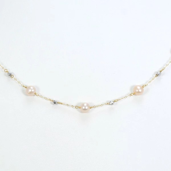 K18 18金 YG イエローゴールドWG ネックレス パール(真珠) ジュエリー 中古