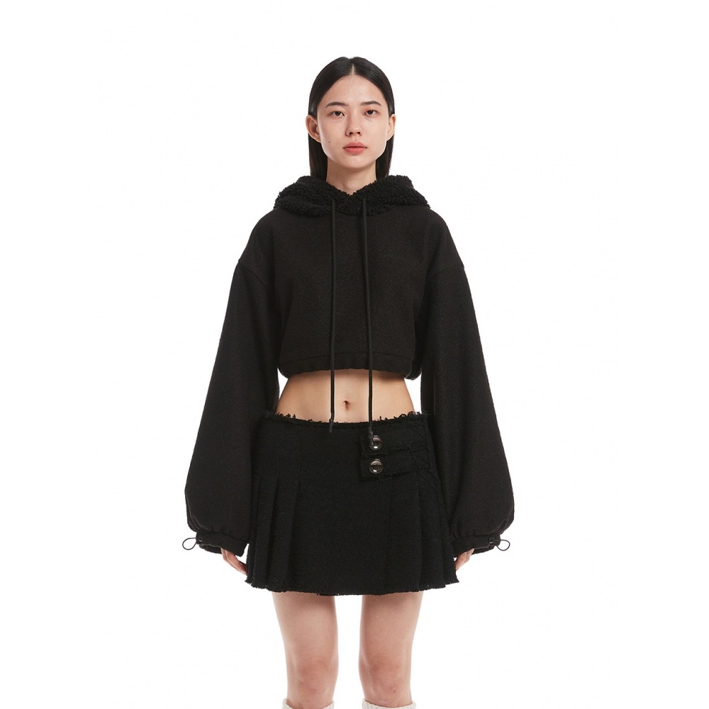 トランク プロジェクト ブラック クロップ フーディ ジャンパー