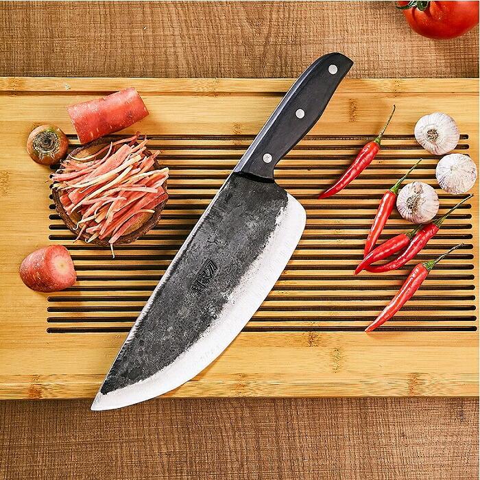 【キャンプナイフ】 中華包丁 中国 包丁 菜刀 大きい 本場 刀工 中華料理 中国料理 家庭用 家庭 家 キャンプ ナイフ 肉 魚 野菜 果物 フルーツ 骨 細工 豚骨 砕き 叩き 屋台 料理人 硬い