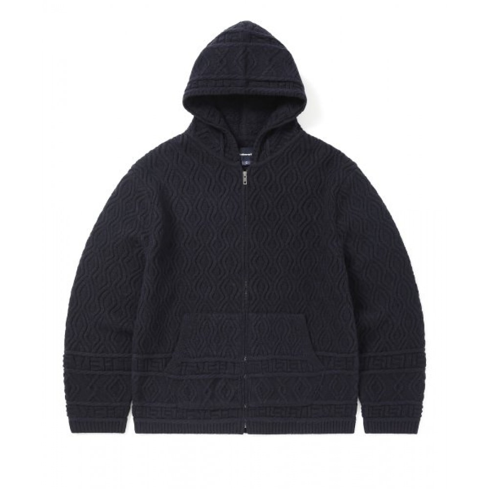 ディス・イズ・ネヴァー・ザット（これはネヴァー・ザット）ケーブルニットジップパーカーネイビー
