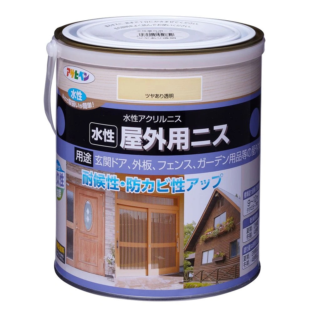 （まとめ買い）水性屋外用ニス 1.6L ツヤあり透明 [x3]
