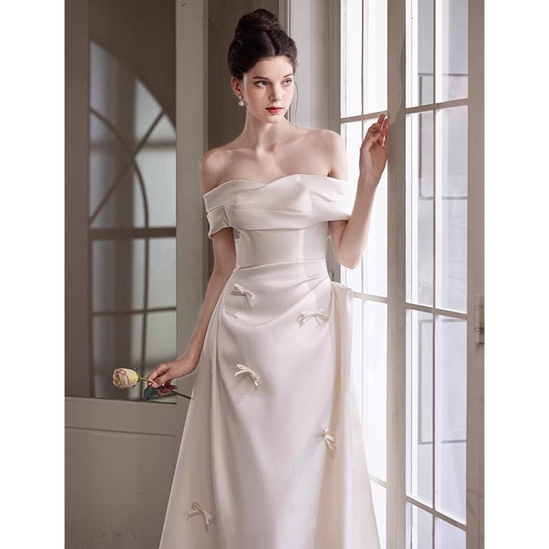 「SIAI」【無.料 2025新入荷·高.品質】【豪華でロマンチックなデザイン！】ウェディングドレス 白 イブニングドレス パーティードレス ワンピース 二次会 結婚式 成人式 演奏会 花嫁 お呼ばれ