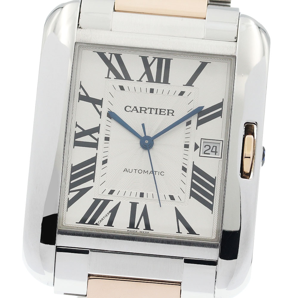 カルティエ CARTIER W5310006 タンクアングレースXL デイト PGコンビ 自動巻き メンズ _849485【中古】