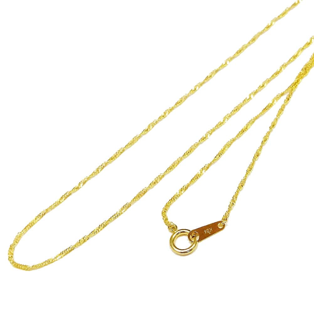 [あなたと私の宝石箱] 純金 スクリュー ネックレス・チェーン 1.35g 42cm品質保証 造幣局検定マーク入り【ギフトラッピング済み】