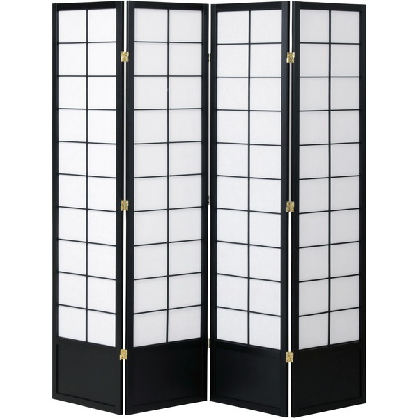 JP-S180-4(BK) 和風衝立4連 ブラック メーカー直送