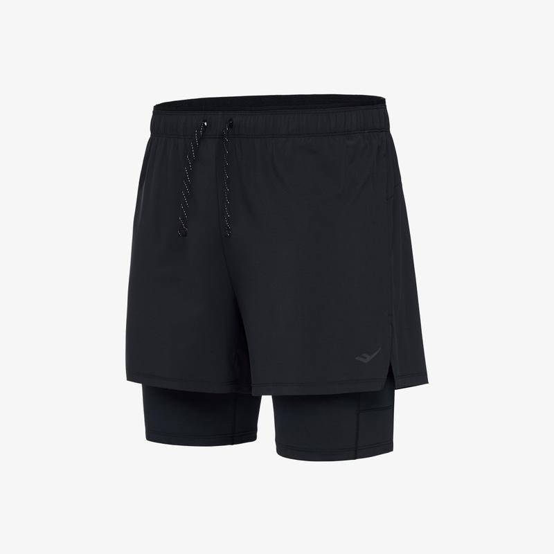 ランニング男性ウーブン3部丈ショートパンツ BLACK PR3MH25F613