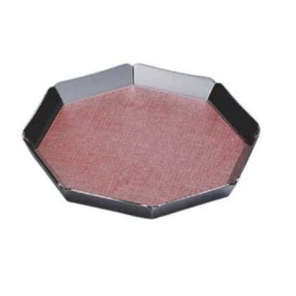 福井クラフト 木製72八角布目輪花盛器ウルミ外黒 55010050