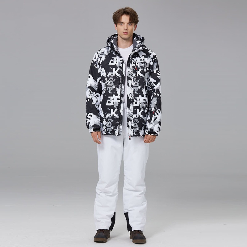 スキースーツスーツメンズ冬アウトドアシングルボードとダブルボード暖かい厚みのあるスキースーツパンツスーツ新しいスタイル