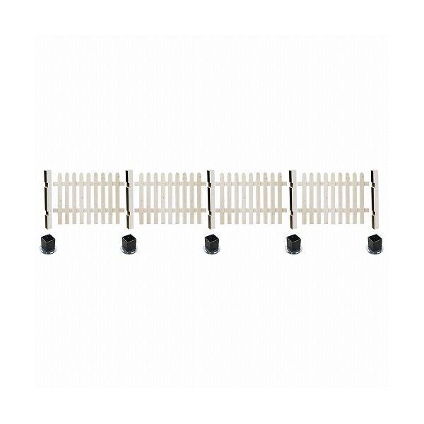 住まいスタイル SFPS1200-4HB-WHT ピケットフェンス ストレート 平地用4連結セット ホワイト メーカー直送
