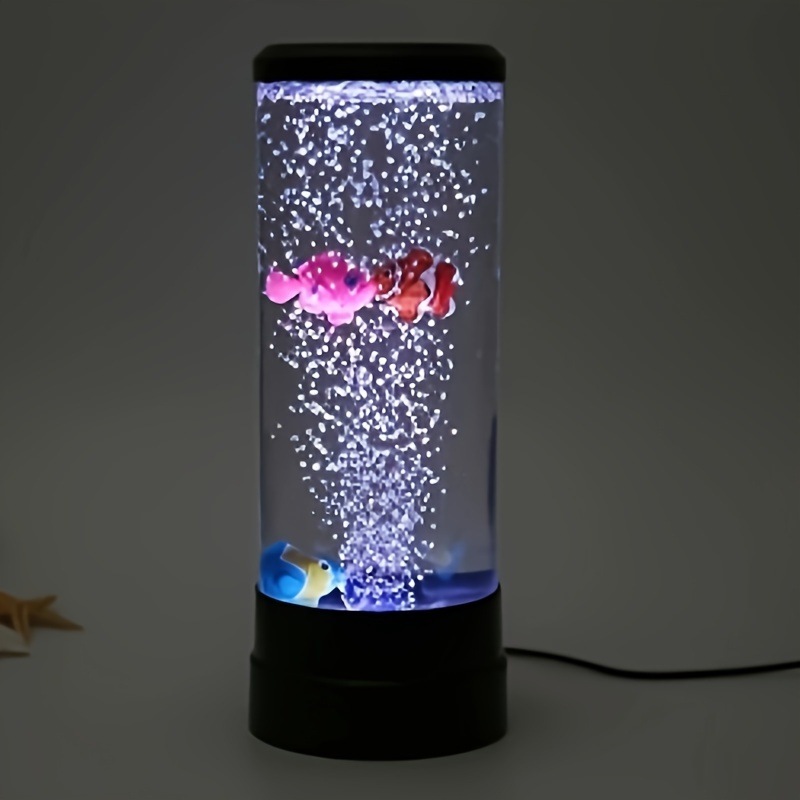 ナイトライト ミニ 水槽 クマノミ 海洋生物 おしゃれ かわいい USB コンパクト 間接照明 卓上ライト プレゼント 白 ホワイト ブラック 4-7
