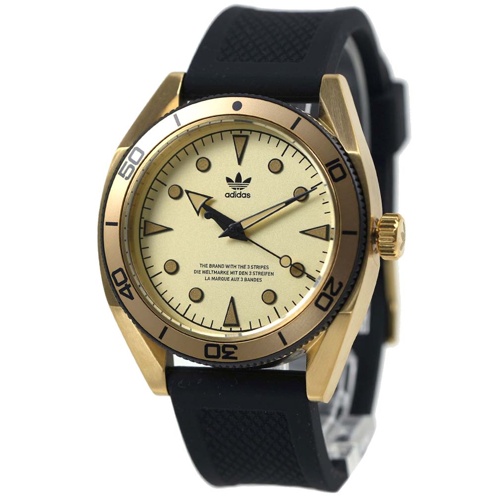 アディダス 腕時計 adidas メンズ EDITION TWO ゴールド×ブラック シリコンベルト AOFH22002
