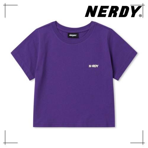NDY ウーマンズ ブランク スモールロゴ クロップ 半袖 Tシャツ DARK PURPLE