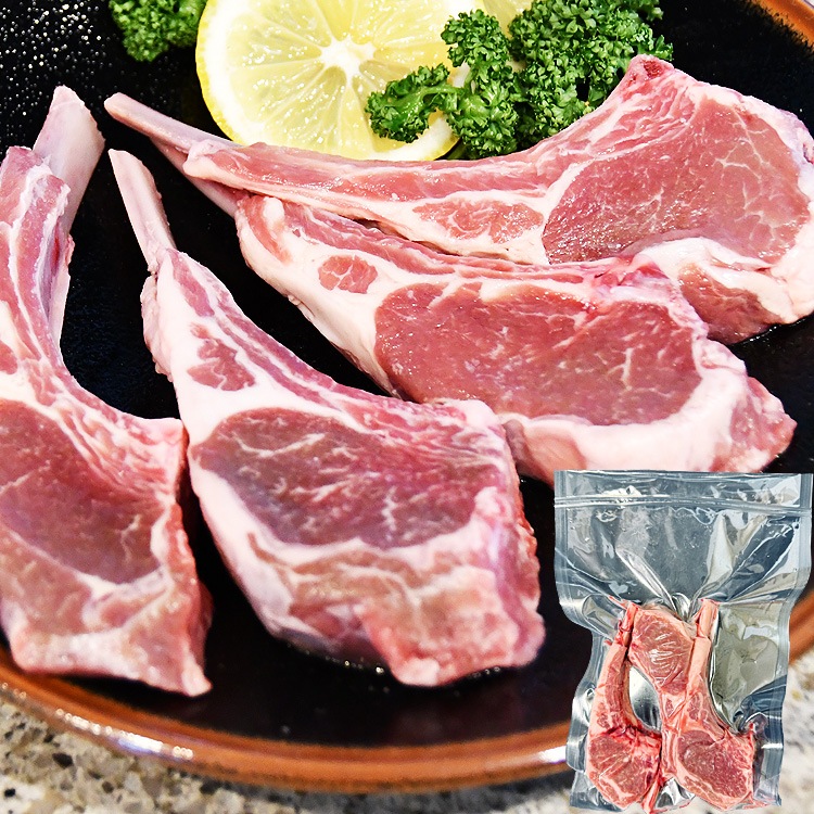 ラム チョップ 骨付 ロース 1kg [味付けなし ジンギスカン 成吉思汗 ロース ラム肉 羊肉 ジビエ 北海道 製造 焼肉]【2個以上から注文数に応じオマケ付き】個体差で大きさにバラツキあります
